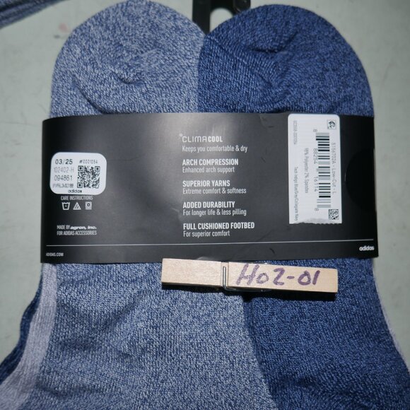 6 Pair Adidas Men's Low Cut Socks with Arch Compression Indigo Blue/Grey/Collegi - Picture 12 of 12